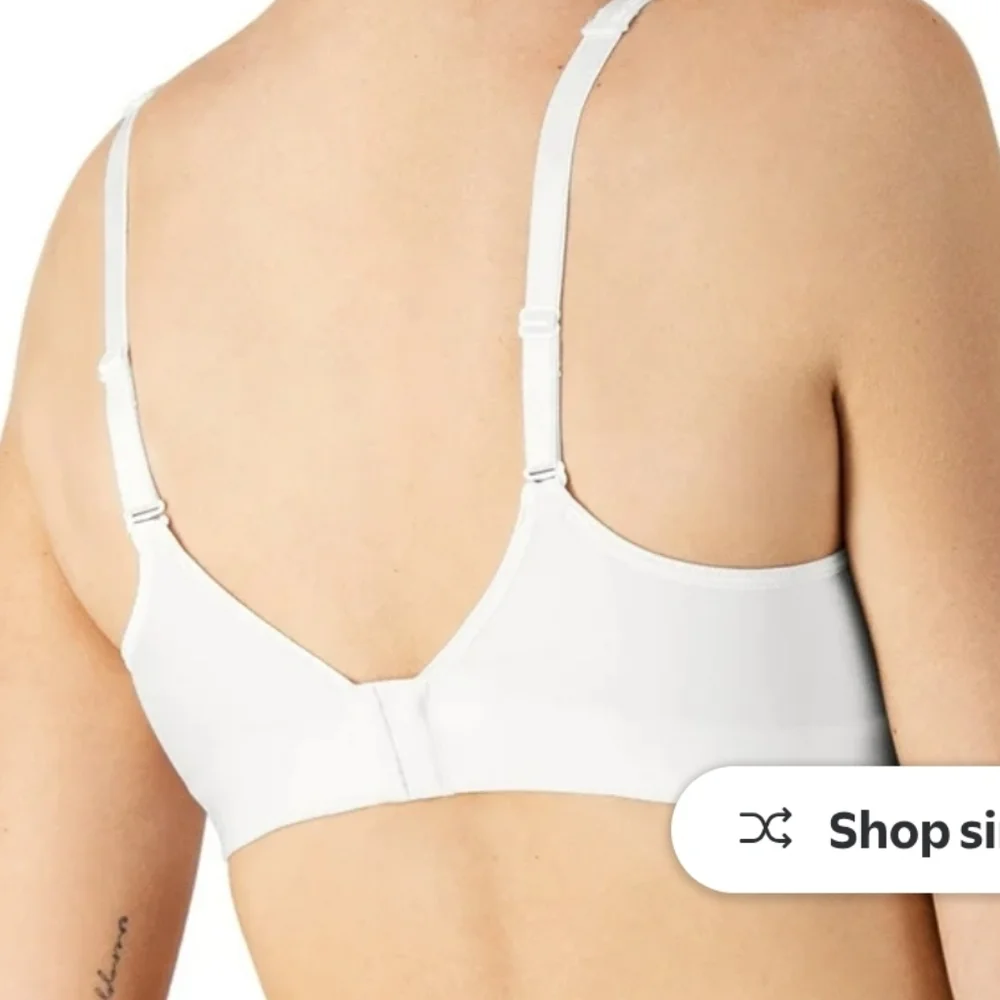 Hanes Women's White Wirefree Bra NWOT - Picture 3 of 5